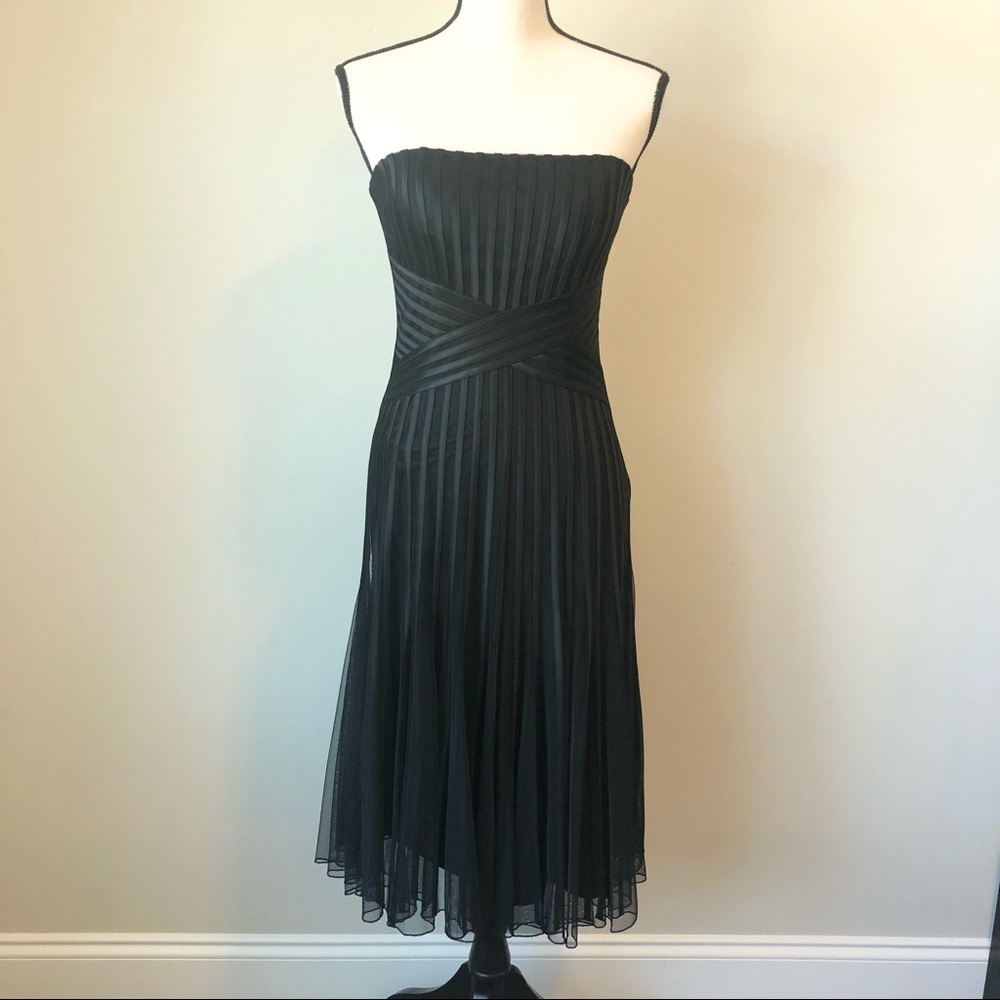 White House|Black Market Strapless Black Cocktail Dress